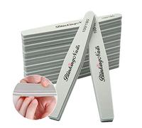 BlinkingNails Sponge Nail File and Buffers 10Pcs for Nail Art Care Double Sides Design 100/180 Grit Nail Buffer Professional Manicure Nail Tools Color Gray