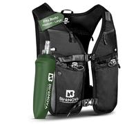 BlinkNOVA Running Vest with Phone Holder, Reflective Hydration Vest with Adjustable Waistband and Collapsible Water Bottle, Adjustable Unisex Hiking Accessories: Front Buckle Design - (Clip: M/L)