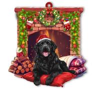 BlinkWishes Newfoundland Dog Christmas Ornament, for Newfoundland Owners, Newfoundland Lovers, Dog Mom Dad, Newfoundland Ornaments for Xmas Tree Decor