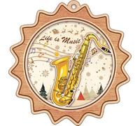 BlinkWishes Saxophone Christmas Ornament, Saxophone Hanging Ornament for Xmas Tree Decor, for Saxophone Players, Music Lovers, Musical Instruments Ornament