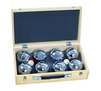 BLINKY Petanque Balls Wooden Box, Set 2 x 4; 8 Pieces, 720 gr, Beige