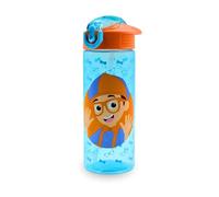 Blippi 600ml Kids Water Bottle with Flip Spout, Lockable Leak-Proof Lid & Straw - Official Blippi Drinks Bottle for School, Sports, Travel & Everyday Hydration, Blue