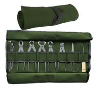 BLIRITEL Garden Roll Up Tool Bag, Canvas Bonsai Tools Roll with 10 Pockets, Multifunctional Tool Bag Organizer for Bonsai Tool Kits Storage, Wrench Roll Tool Pouch