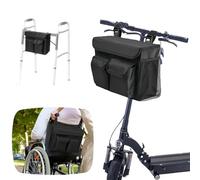 BLIRITEL Scooter Bag, Electric Mobility Scooter Basket Bag, Mobile Scooters Organizer Pouch with 14 Inch Laptop Pocket and 2 Cup Holders for Wheelchair & Bike