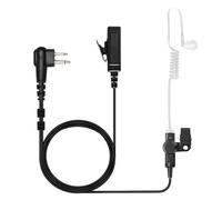 BLISCENTLY Motorola Walkie Talkie Earpiece 2-Pin with Mic, Covert Air Tube Design, Big PPT Compatible for CP185, CP200, CP200D, RDM2070D, BPR40, Black, Ideal for Professional Communication