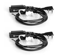 BLISCENTLY Set of 2 Covert Tube Walkie Talkie Earpiece Compatible with Kenwood KPG and TH, Retevis, BaoFen, WOUXUN, PUXING and WEIERWEI Walkie Talkie Big PTT Mic 2Wire 2Pin Earpiece Kit,Black
