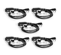 BLISCENTLY Set of 5 Covert Tube Walkie Talkie Earpiece Compatible with Kenwood KPG and TH, Retevis, BaoFen, WOUXUN, PUXING and WEIERWEI Walkie Talkie Big PTT Mic 2Wire 2Pin Earpiece Kit,Black