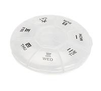 Blisfulhoks 1 PCS Round Portable Pill Box 7-Sided Pill Reminder Round Shaped Weekly Pill Organizer