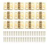 Blisfulhoks 12pcs 1/12 Dollhouse Miniature Furniture Cabinet Closet Mini Hinges - Golden