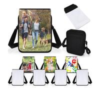 Blisfulhoks 2 Pcs Sublimation Crossbody Bags, Multicolour, 9.45 x 7.09 x 1.97 inches, Unisex-Adults