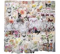 Blisfulhoks 260Pc Vintage Scrapbook Supplies Aesthetic Scrapbook Stickers for Journaling,Gift Wrapping Cottage Decor Collage Craft B