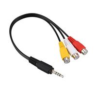 Blisfulhoks 3.5mm Male Plug to 3 Female Audio Video AV Cable 22cm