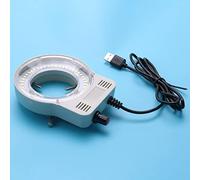 Blisfulhoks 48 LED Industrial Microscope Camera Light Source Ring Lamp Light Illuminator Lamp Adjustable Brightness USB Interface