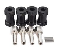 Blisfulhoks 4Pcs Aluminum RC Car 12Mm Hex Wheel Hub Drive Adaptor Extension Combiner Coupler for 1/10 RC Crawler SCX10 D90,Black 20Mm