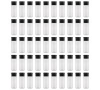Blisfulhoks 50Pcs Plastic Spice Jars with Shaker Lids Spice Containers Plastic Spice Bottles Seasoning Shaker Jars 3.3Oz/100Ml Black