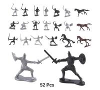 Blisfulhoks 52 Pcs/Bag Medieval Cavalry War Horse Model Roman Ancient Medieval Warrior Model Toys