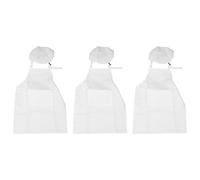 Blisfulhoks 6-Piece Children'S Apron and Chef Hat Set Adjustable Children'S Kitchen Apron for Cooking and Painting