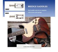 Blisfulhoks 6 Pieces Electric Guitar Bridge Saddles Flat Set for Guitar Replacement