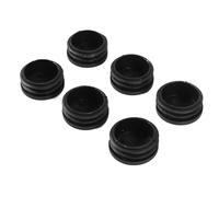 Blisfulhoks 6Pcs Plastic Blanking End Cap Pipe Tube Insert Plug Cover 40mm Black
