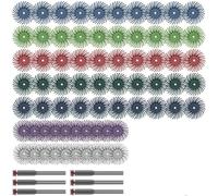 Blisfulhoks 76Pcs Radial Bristle Disc Kit 1/8Inch 3/2.35mm Detail Polishing Wheel for Rotary Tool Accessories