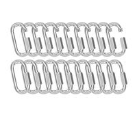 Blisfulhoks M6-20Pcs Quick Links Chain Connectors, 1/4In Galvanized Chain Locking Carabiners Hooks, 620LBS Heavy Duty Thread Clips