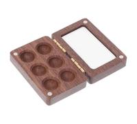 Blisfulhoks Portable Black Walnut Wooden Palette with 6 Acrylic Paint Grids for On-The-Go Artists