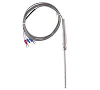 Blisfulhoks Steel Temperature Probe Pt100 RTD Sensor Cable 2M 98 mm 3 Wires -50~400 Celsius