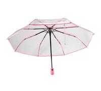 Blisfulhoks Transparent Umbrella Automatic Umbrella Rain Women Men Auto Umbrella Compact Folding Windproof Style Clear umbrella,Transparent + pink border