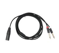 Blisfulhoks XLR Male to Dual 6.35mm Plug Audio Microphone Cable Microphone Cable Adapter Audio Cable Y-Splitter 2m