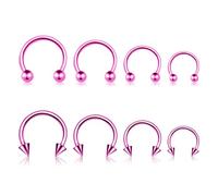 BLISI G23 Solid Titanium Eyebrow Piercing Jewelry, Gokd Black Rose Gold Silver Pink Rainbow Eyebrow Rings 16G Curved Barbell,Tiny Vertical Labret Lip Jewelry Rook Piercing Jewelry for Women and Men