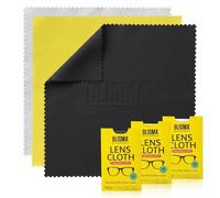 BLISMA Lens Cloth - Microfiber Cleaning Cloth for Glasses, Streak Free, Lint Free, Scratch Free, Reusable Eyeglass Cleaner, Camera Lens, Phone, Laptop & Electronics - Pack of 6 (2 of Each Color)