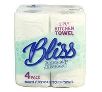 Bliss 2 PLY Kitchen Rolls Towels 50 Sheets PER ROLL & 1 MISA™ FRESHNER (72)