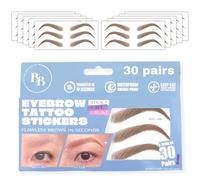 Bliss and Beyond USA Eyebrow Tattoo Stickers Waterproof - 30-Pair Deluxe Box | Realistic Hair-Like Temporary Brows for Alopecia, Cancer, and Hair Loss (Brown, Dramatic Hollywood)
