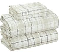 Bliss Casa 100% Cotton Flannel Sheets Set - Deep Pocket, Warm Super Soft Breathable Flannel Sheets Set. Flannel Bed Set Include Flat Sheet, Fitted Sheet & Pillowcases (Checks, King)