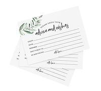 Bliss Collections Mad Libs Advice and Wishes Cards for The New Mr and Mrs, Greenery, Bride and Groom, Newlyweds, Perfect Addition to Your Wedding Reception Decorations or Bridal Shower, Pack of 50