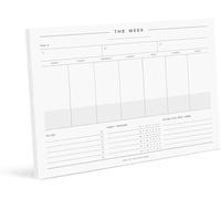 Bliss Collections Minimalist Weekly Planner Tear Off Pad, 50 Undated Sheets, Desk Notepad, Daily Calendar, Task Planner, to Do List, Habit Tracker, 210 x 297 mm
