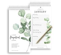 Bliss Collections Perpetual Calendar, 127 x 254 mm Monthly and Daily Wall Hanging Journal to Remember Important Dates, Special Days, Birthdays, Anniversaries - Never Forget a Date (Greenery)