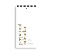 Bliss Collections Perpetual Calendar, Important Dates to Remember, Gold Sprial Monthly and Daily Wall Hanging Organizer for Important Dates, Anniversaries and Special Days, 5"x10" (12 Sheets)