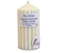 Bliss Delights Organic Unscented Soy Pillar Candles | Plastic Free Company, Eco-Friendly, Cruelty Free & Vegan Soy Wax Candles (Medium)