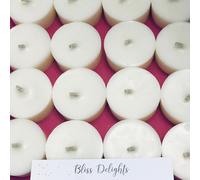 Bliss Delights Unscented Tealight Candles | Soy Wax Tealights | Zero Waste, Cruelty-Free & Vegan Candles | 100% Natural Soy Wax Tealight Refills (24 Tealights)