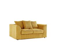Bliss Furniture 2 Seater Scatter Back Sofa Soft Cord Fabric in Mustard Colour | Size: 2 Pack Bliss Furniture Mustard 2 Pack