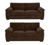 Bliss Furniture Jumbo Cord 3+2 Seater Sofa Set with Soft Fabric in Brown Colour | Size: 5 Pack Bliss Furniture Brown 5 Pack
