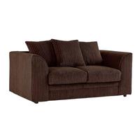 Bliss Furniture Jumbo Cord Scatter Back 2-Seater Sofa in Brown, Compact & Comfortable in Brown | Size: 2 Person Bliss Furniture Brown 2 Person