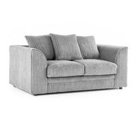 Bliss Furniture Jumbo Cord Scatter Back 2-Seater Sofa in Silver, Cozy Everyday Comfort in Silver | Size: 2 Person Bliss Furniture Silver 2 Person