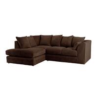 Bliss Furniture Jumbo Cord Scatter Back 4-Seater Left Hand Corner Sofa in Brown Colour | Size: 4 Person Bliss Furniture Brown 4 Person