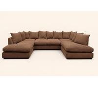 Bliss Furniture Jumbo Cord U Shaped Scatter Back Sofa Brown Modern Design, Super Comfy | Size: 6 Person Bliss Furniture Brown 6 Person
