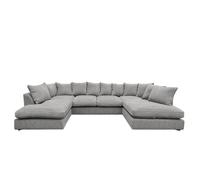 Bliss Furniture Jumbo Cord U Shaped Scatter Back Sofa Grey Modern Design, Super Comfy | Size: 6 Person Bliss Furniture Grey 6 Person