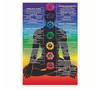 Bliss Monkey Co. Chakra Definitions Poster - Chakra Infographic Chart - Spiritual Positive Healing Wall Art - 12 x 18 Inch Poster - Unframed - Premium 100lb Gloss - Made In USA - BMCP084