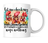 Bliss Monkey Co. Let Me Check my Giveashitometer - 11 Ounce Coffee Mug - White Interior and Handle - Premium Quality Ceramic - BMCM00261