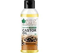 Bliss of Earth Organic Cold Pressed Castor Seed Oil For Hair Growth, Skin & Thicker Eyelashes, Hexane Free Arandi Tel, 100ml